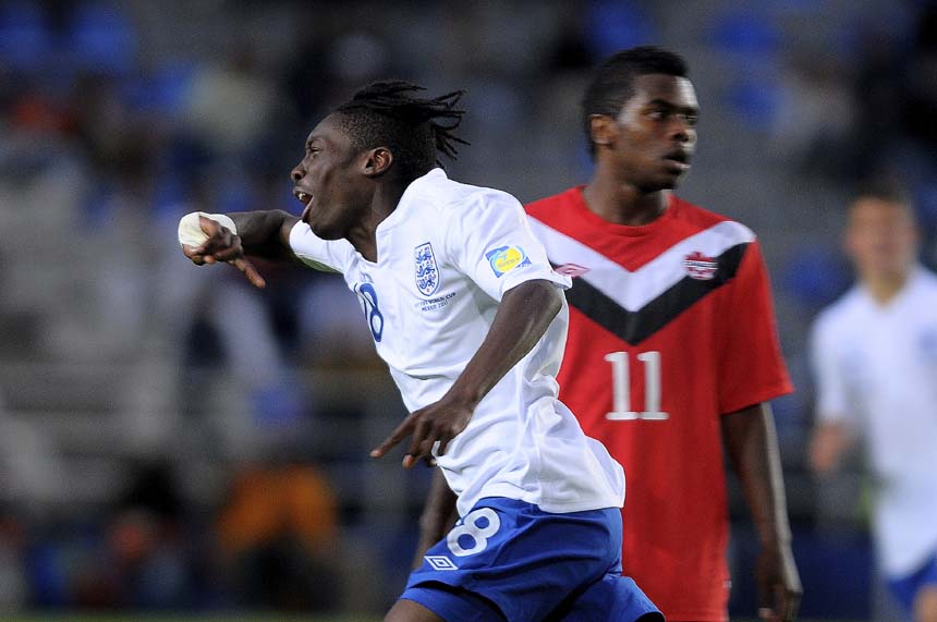 Blair Turgott celebrates his goal against Mexico
